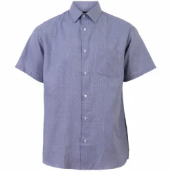 Discount Carnét Oak Herre Kortærmet skjorte - Navy Check