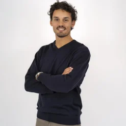 Best Carnét Stone Herre Striktrøje - Dark Navy Mix