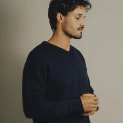 Best Carnét Stone Herre Striktrøje - Dark Navy Mix