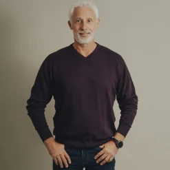 Online Carnét Stone Herre Striktrøje - Plum Mix