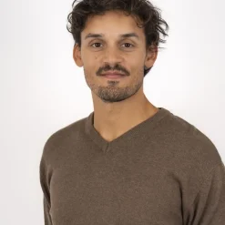 New Carnét Stone Herre Striktrøje - Mid Brown Mix