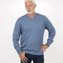 Carnét Stone Herre Striktrøje - Colony Blue Mix