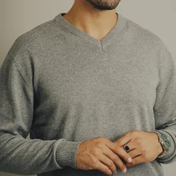 Carnét Stone Herre Striktrøje - Grey Mix