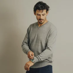 Carnét Stone Herre Striktrøje - Grey Mix