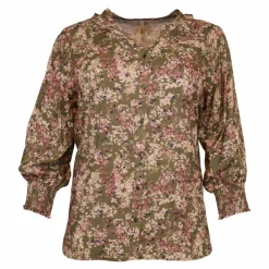 Hot Cassiopeia Dame Bluse Plus Size - Green combi