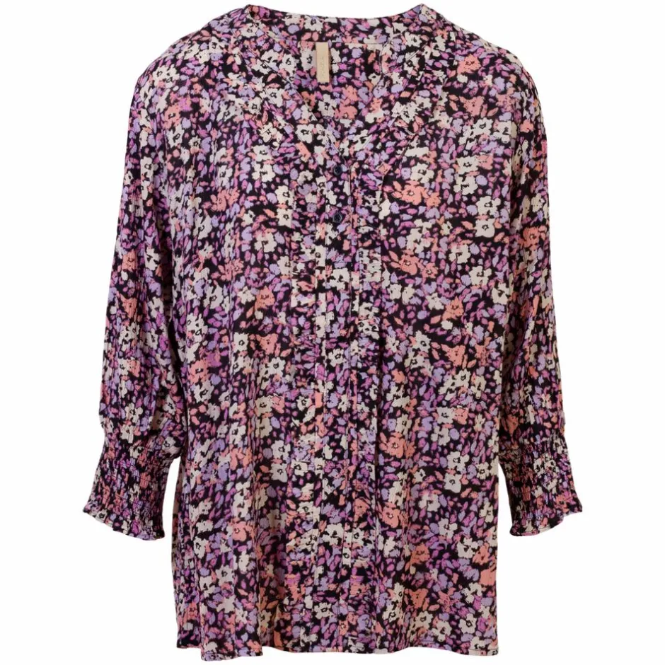 Cassiopeia Dame Bluse Plus Size - Pink Combi