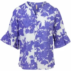 Clearance Cassiopeia Dame Skjorte Plus Size - Purple Combi
