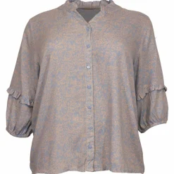 Cassiopeia Dame Skjorte Plus Size - Blue Combi