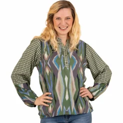 Discount ChaCha Dame Bluse - Khaki Combi