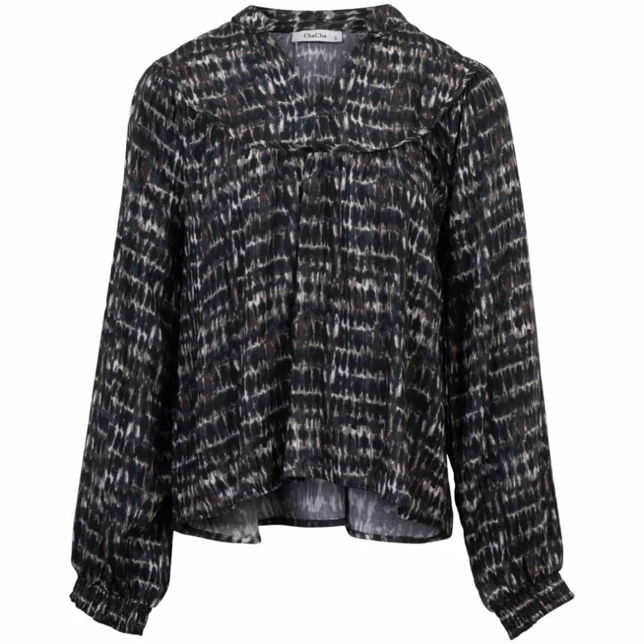 Hot ChaCha Dame Bluse - Navy Combo