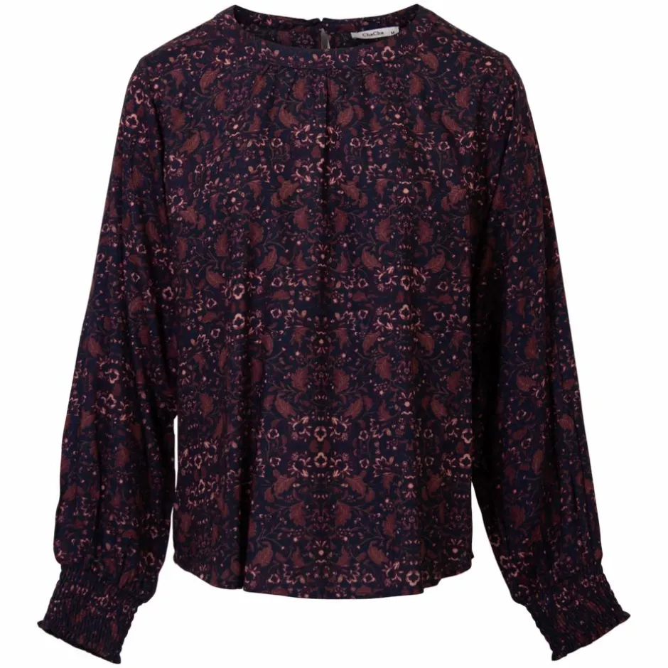 ChaCha Dame Bluse - Navy/Red