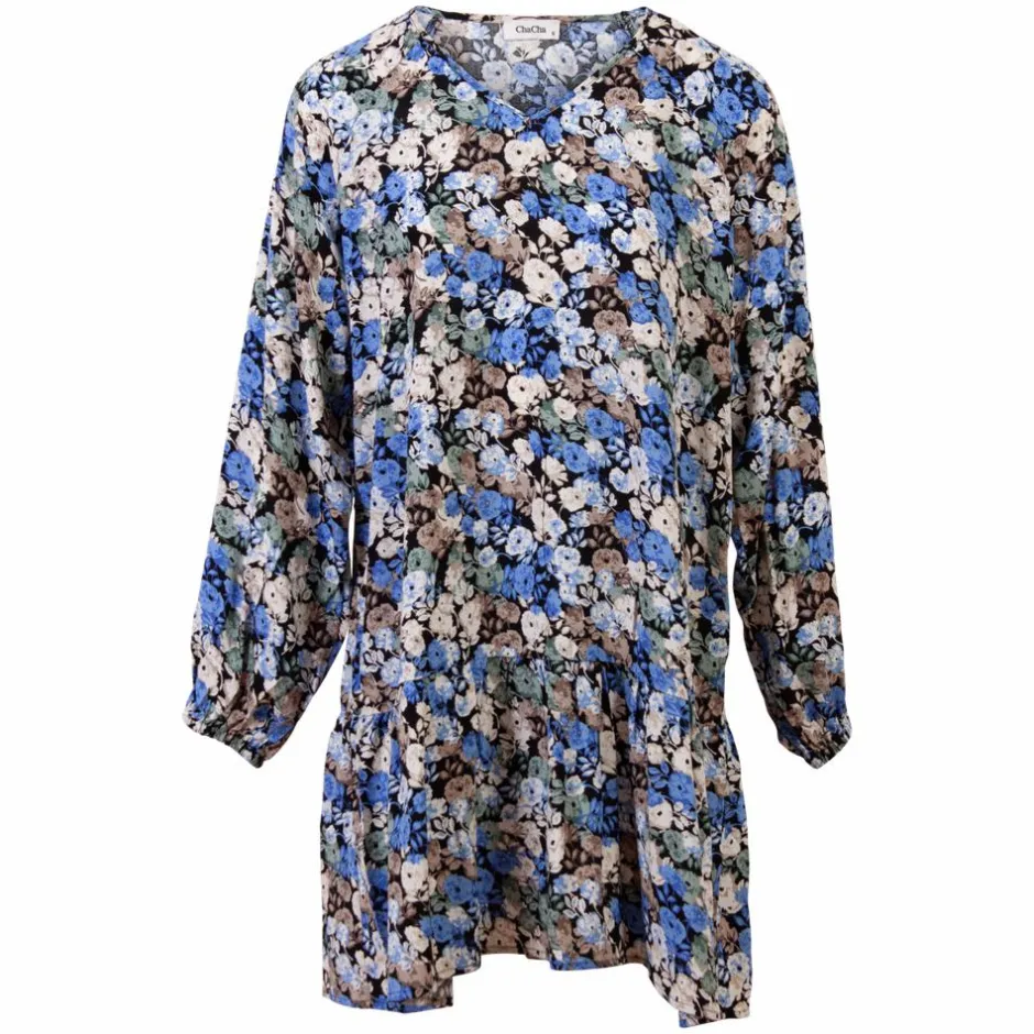 Best ChaCha Dame Kjole - Bright Blue Combi