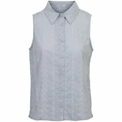 ChaCha Dame Kortærmet bluse - Blue/white