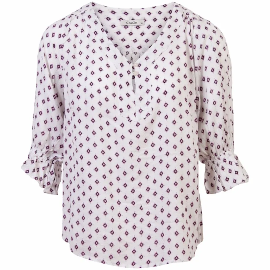 Discount ChaCha Dame Kortærmet bluse - White