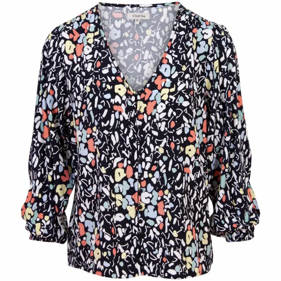 Sale ChaCha Dame Skjorte - Navy/blomster