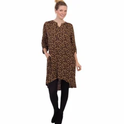 Sale ChaCha Dame Tunika - Brown Animal
