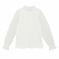 Online Creamie Pige Bluse i økologisk bomuld - Cloud