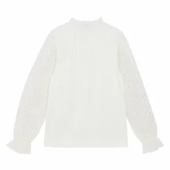 Online Creamie Pige Bluse i økologisk bomuld - Cloud