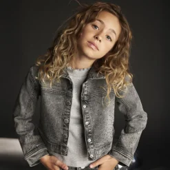 Creamie Pige Denimjakke - Light Grey Denim