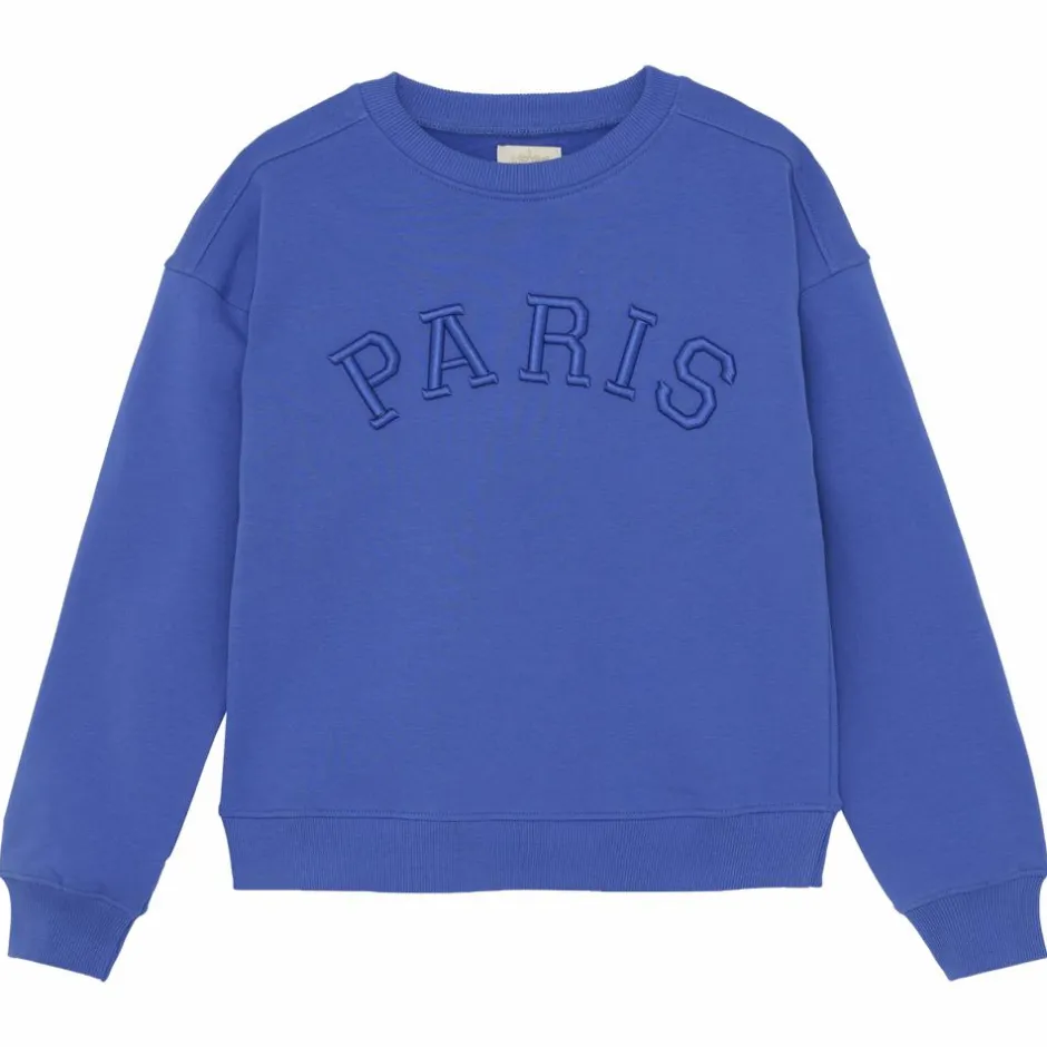 Best Creamie Pige Sweatshirt i økologisk bomuld - Dazzling Blue