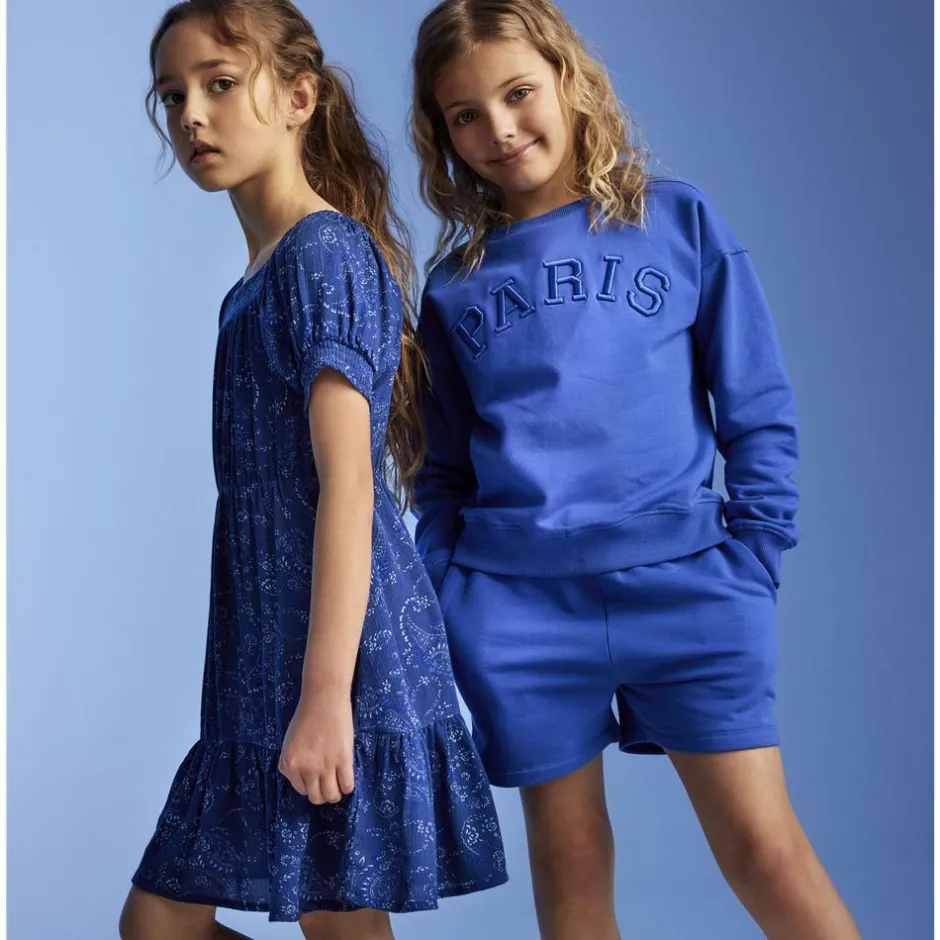 Best Creamie Pige Sweatshirt i økologisk bomuld - Dazzling Blue