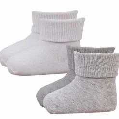 Clearance Crossbow Baby Strømper i økologisk bomuld - Hvid/Grå