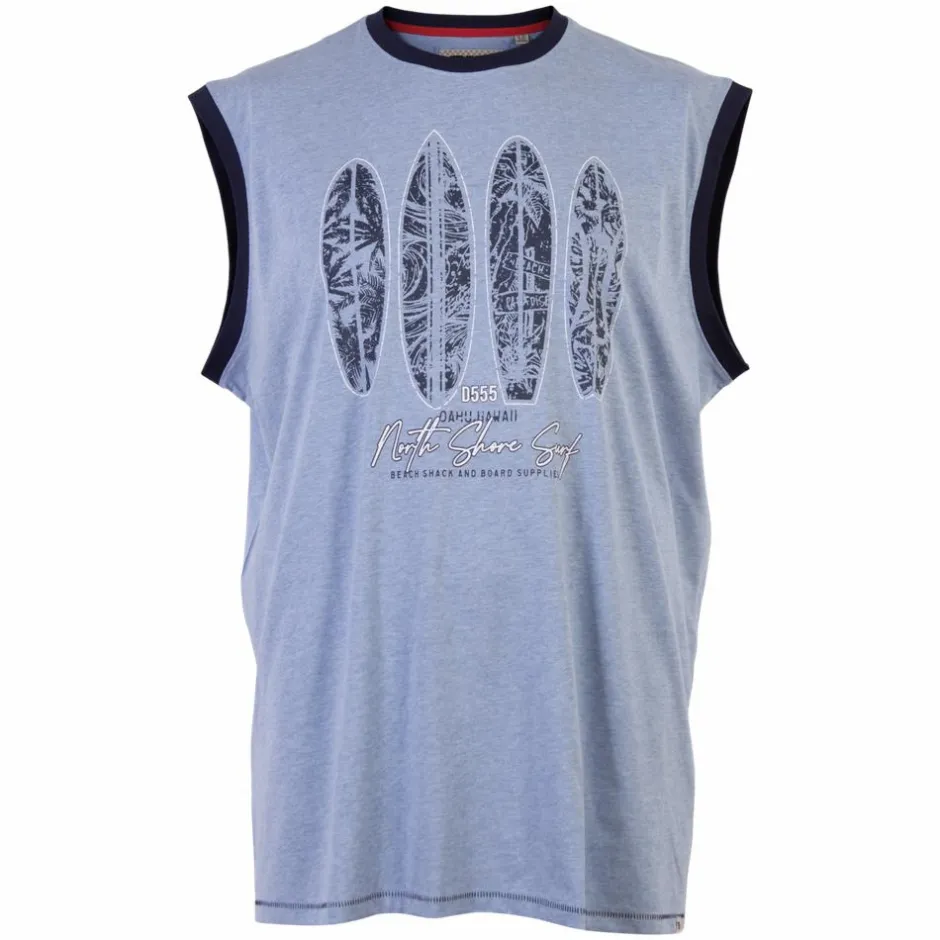 Discount D555 Bretton Herre T-shirt Plus Size - Blue Marl