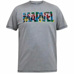 Clearance D555 Comic Marvel Herre T-shirt Plus Size - Grey Marl