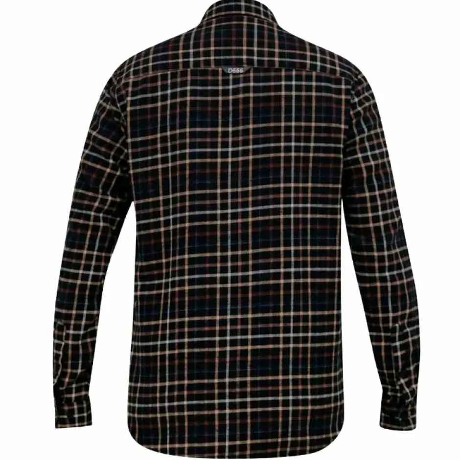 Online D555 Destin Herre Skjorte Plus Size - Black/Tan Check