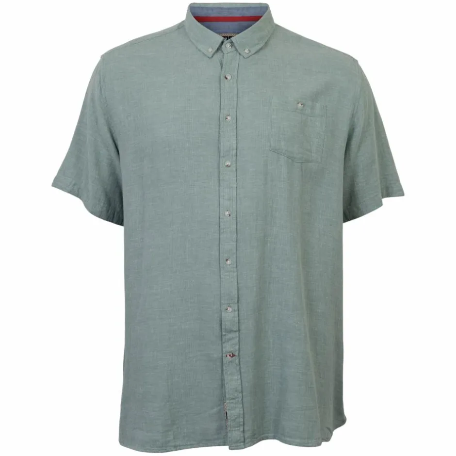 Sale D555 Falmouth Herre Kortærmet skjorte i hørmix - Mint