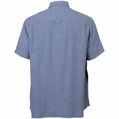 Online D555 Falmouth Herre Kortærmet skjorte i hørmix - Blue