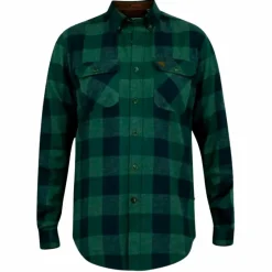 Online D555 Garfield Herre Skjorte Plus Size - Navy/Green Check