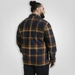Hot D555 Herre Skjorte - Navy/Tan Check