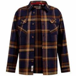 Hot D555 Herre Skjorte - Navy/Tan Check