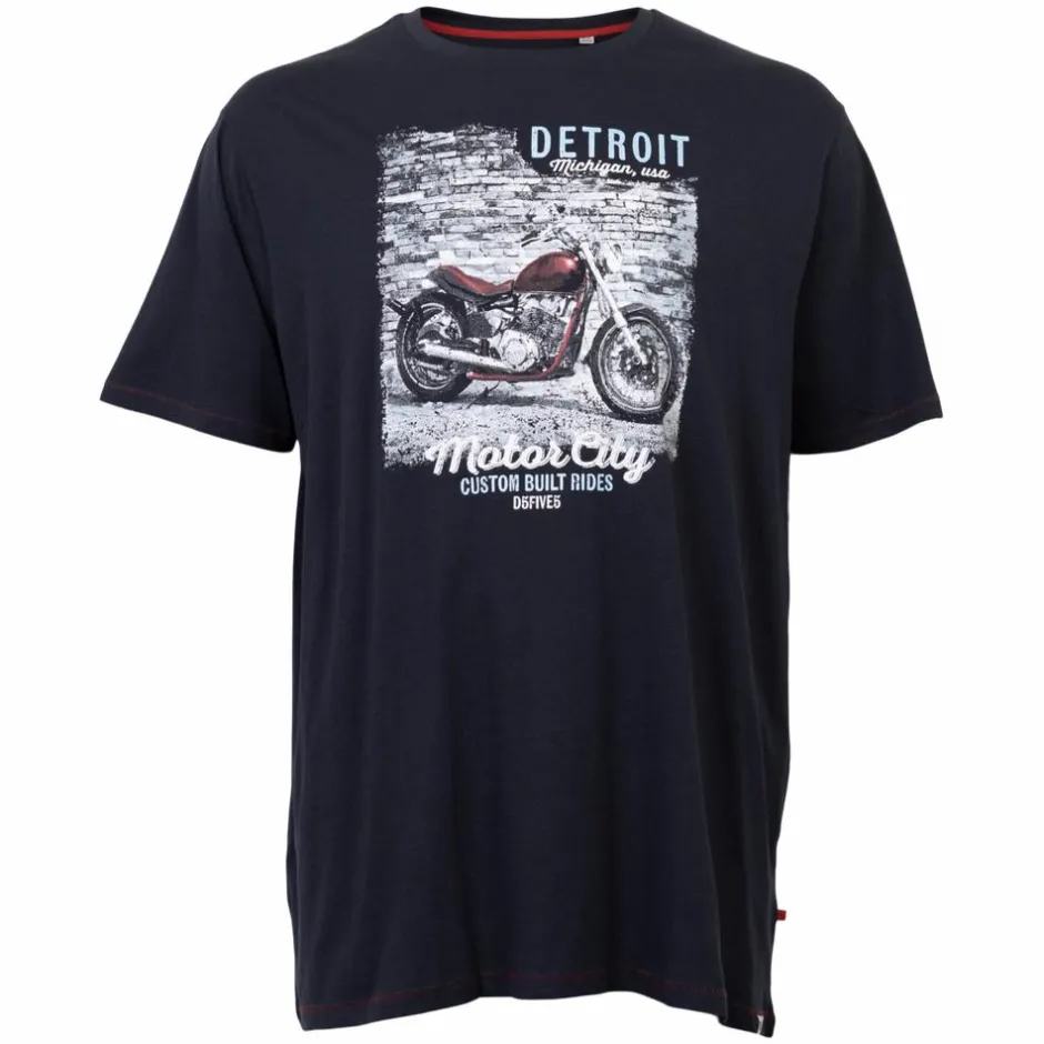 Sale D555 Herre T-shirt - Navy