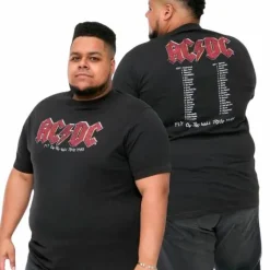 Outlet D555 Jailbreak AC/DC Herre T-shirt Plus Size - Black