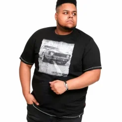 Discount D555 Kenton Herre T-shirt Plus Size - Black