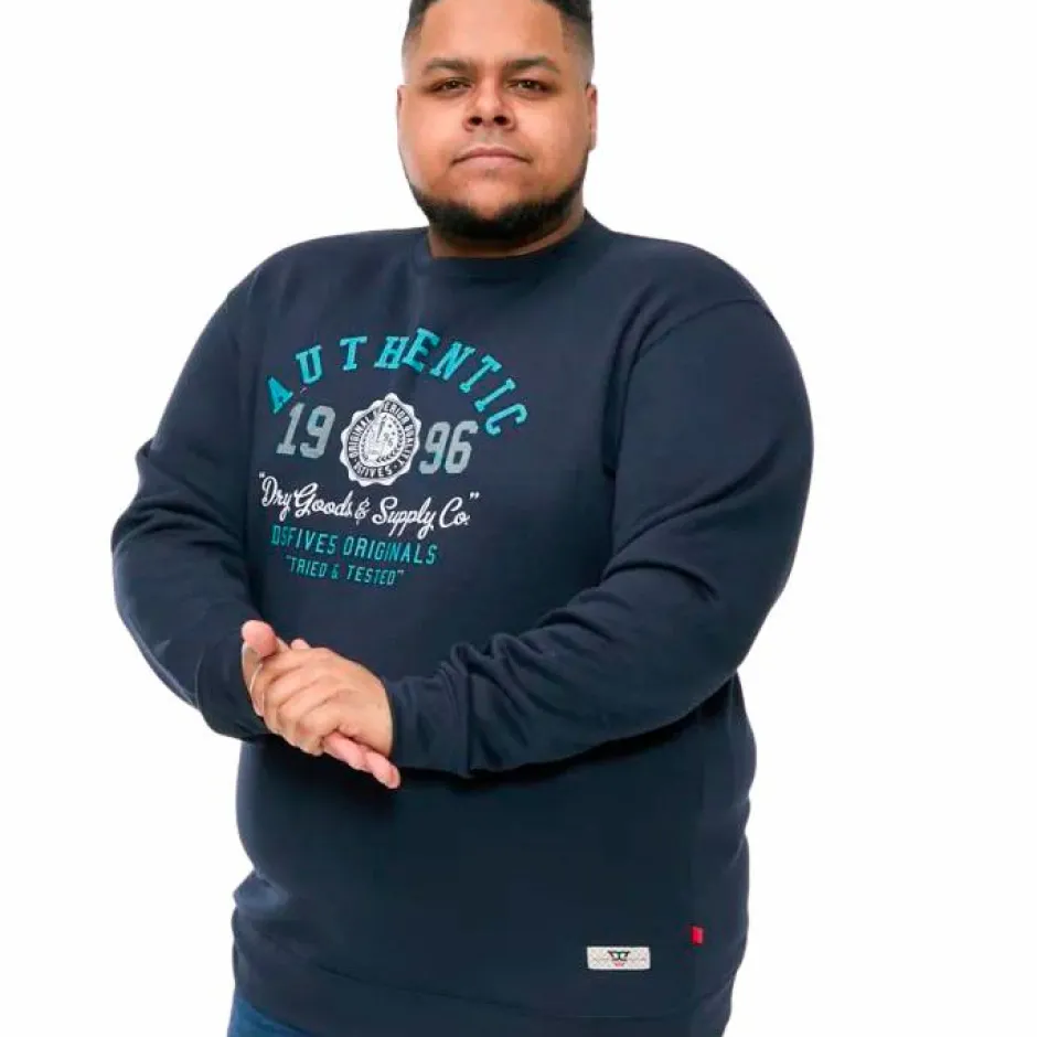 Outlet D555 Keyworth Herre Sweatshirt Plus Size - Navy