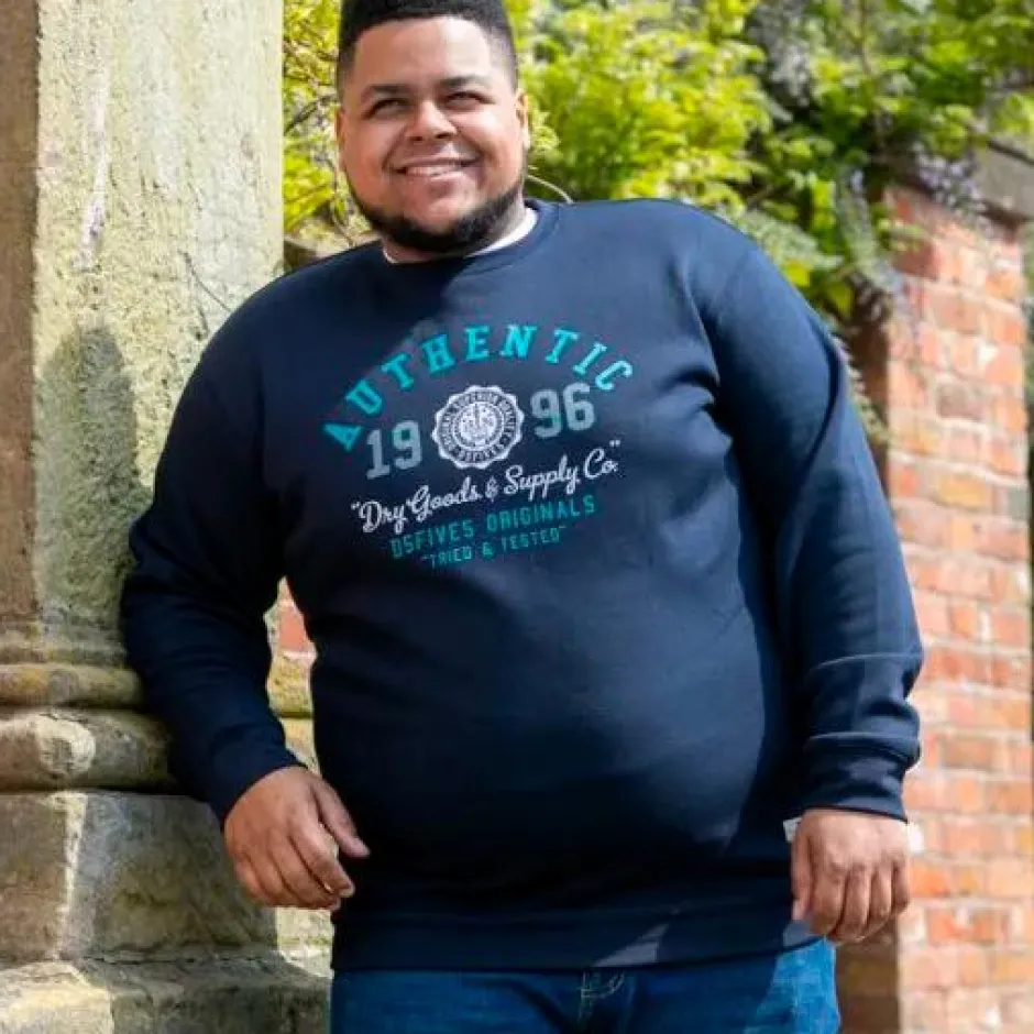Outlet D555 Keyworth Herre Sweatshirt Plus Size - Navy