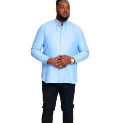 Sale D555 Richard Herre Skjorte Plus Size - Sky Blue