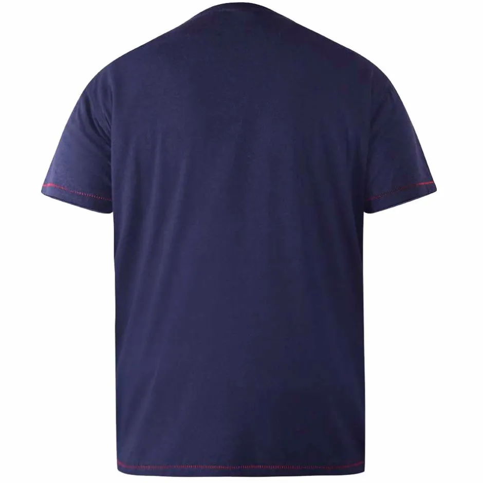 Clearance D555 Stapleford Herre T-shirt Plus Size - Navy Marl