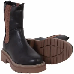 NN Dame Støvler - Sort/Cognac