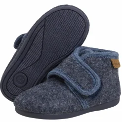 Outlet En Fant Børne Hjemmesko i uld - Navy Melange