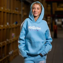 Hot FirstGrade Naja Münster - Nostalgia Pige Hættetrøje - Lyseblå