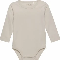 Clearance Fixoni Baby Body i økologisk bomuld - Oatmeal