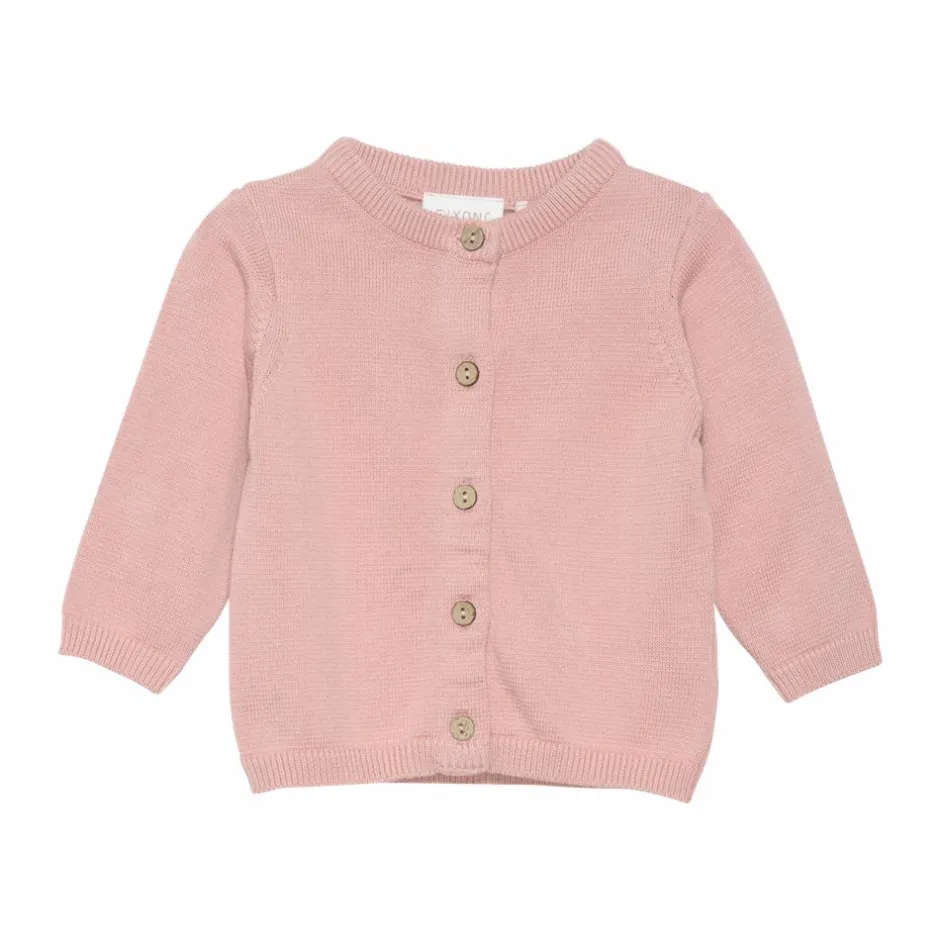 Outlet Fixoni Børne Cardigan i økologisk bomuld - Misty Rose