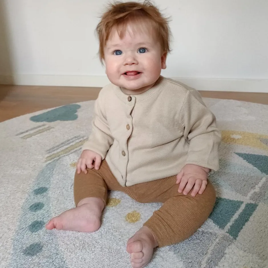 Fixoni Børne Cardigan i økologisk bomuld - Oatmeal