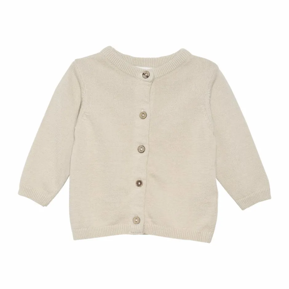 Fixoni Børne Cardigan i økologisk bomuld - Oatmeal