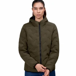 Clearance GEYSER by ID Quilted Dame Vinterjakke - Oliven melange