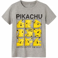 Online Guppy Alex Pokémon Pikachu Børne T-shirt - Grey Melange